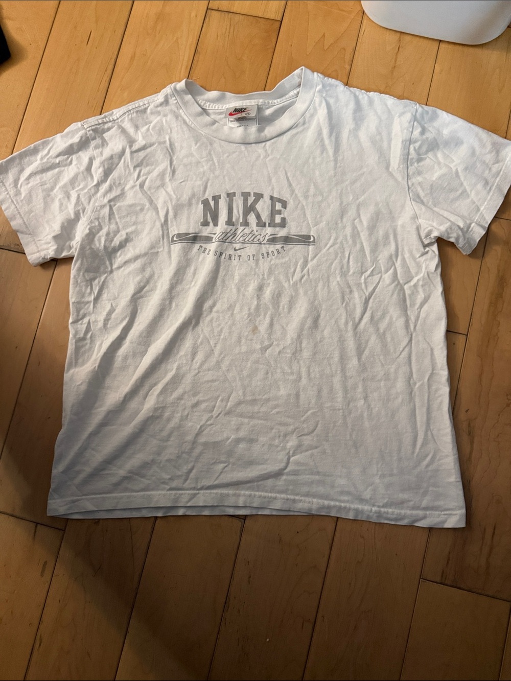 Nike White Short Sleeve Tee with Gray Logo crop top
